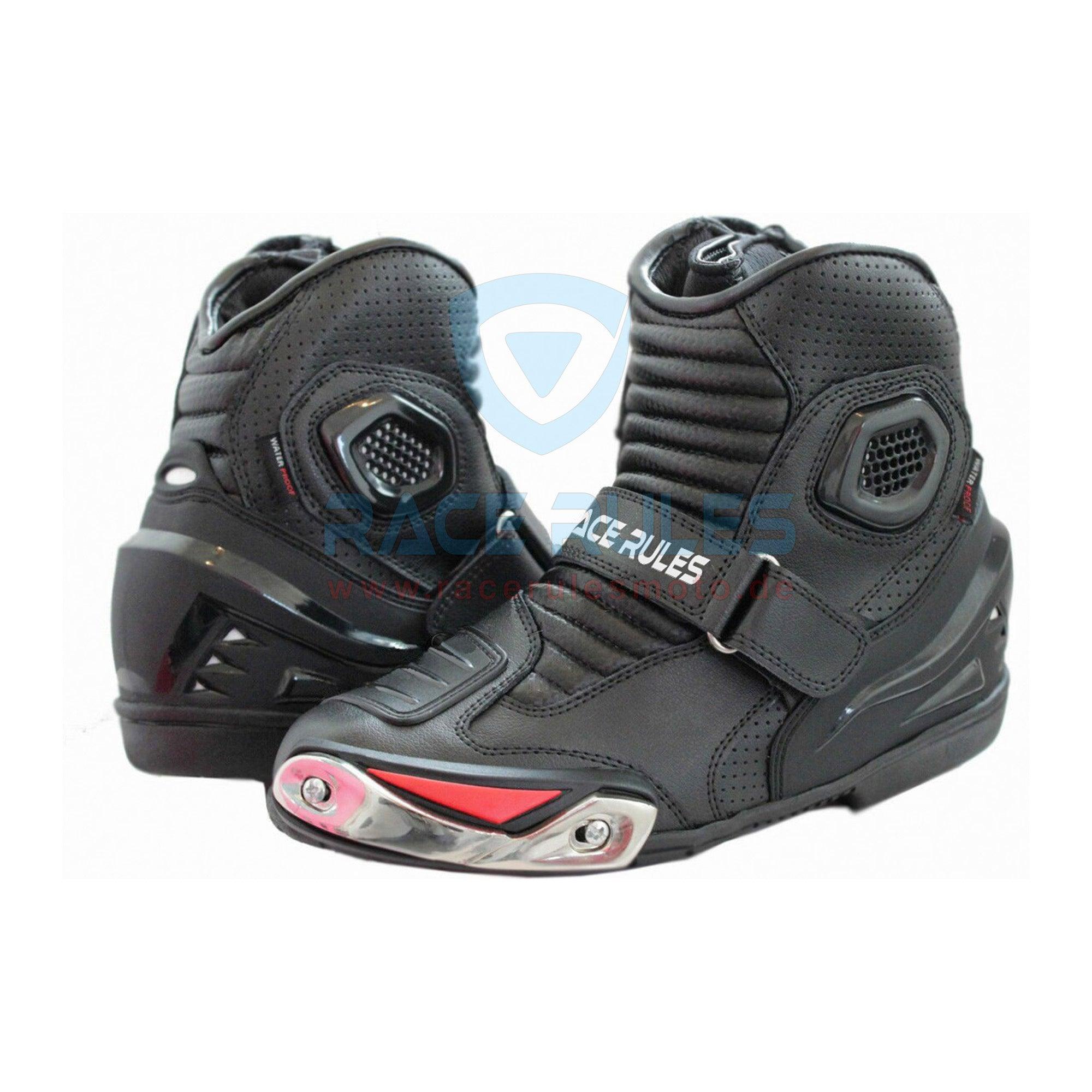 RACERULES Kurze Motorradstiefel aus Leder im Knöchelstil