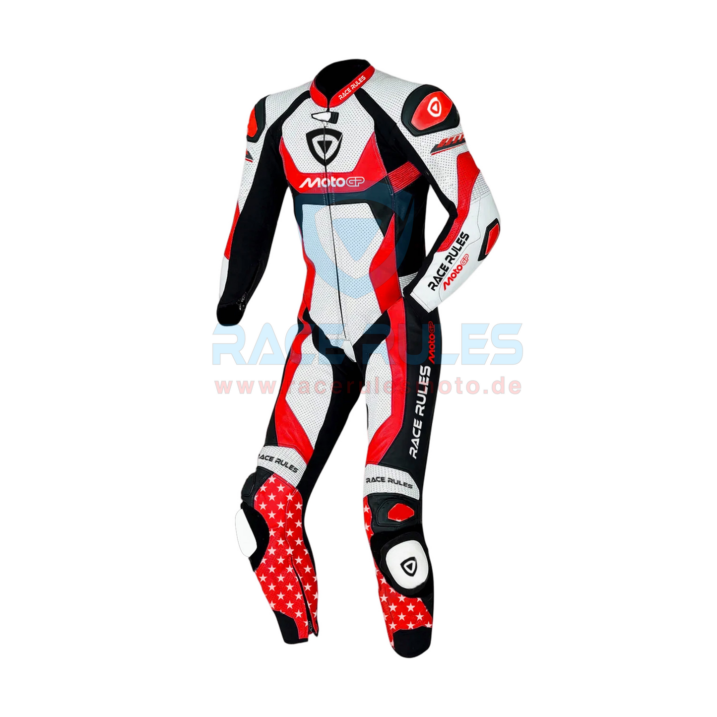RACERULES MotoGP Leather Racing Suit – Premium Protection & Performance