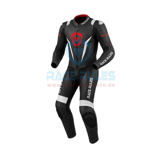 Motorbike Racing Suit by Race Rules – Premium Leather Track Suit with Protection