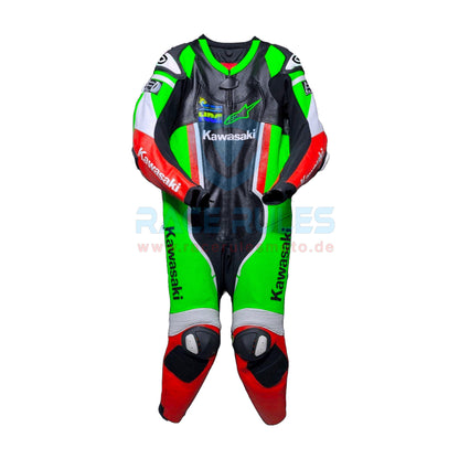 Kawasaki Race Suit  Premium Leather Motorcycle Racing Suit with Custom Design