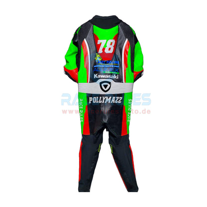 Kawasaki Race Suit  Premium Leather Motorcycle Racing Suit with Custom Design