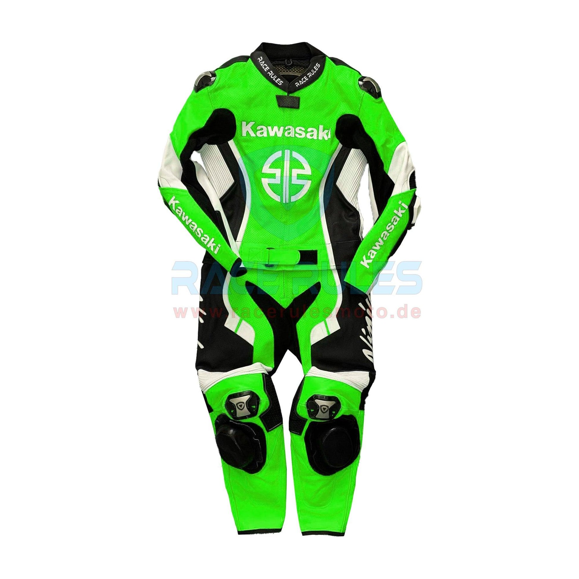 kawasaki gear Kawasaki Ninja Motorcycle Racing Suit Premium Leather Biker Gear – RACERULES MOTO
