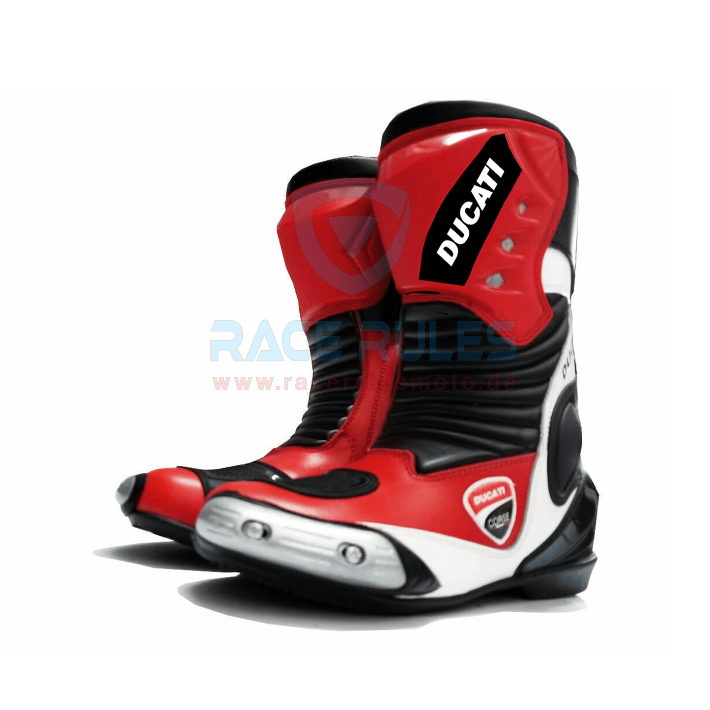 Ducati Corse Leather Motorcycle Boots - RACERULES MOTO