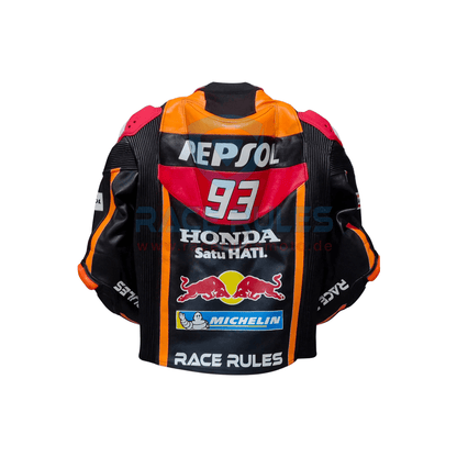 Black Honda Repsol Marquez 93 Motorcycle Jacket - RACERULES MOTO