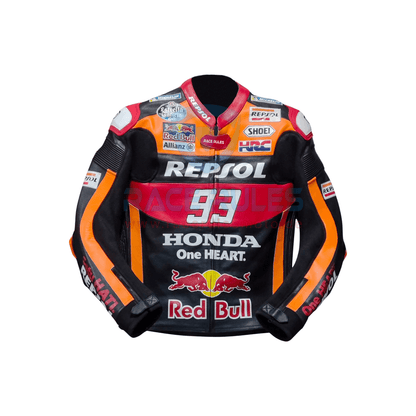 Black Honda Repsol Marquez 93 Motorcycle Jacket - RACERULES MOTO