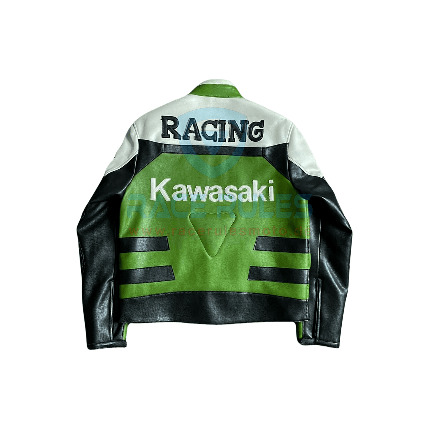 Vintage Kawasaki Real Leather Motorcycle Racing Jacket Unisex Biker Jacket - RACERULES MOTO