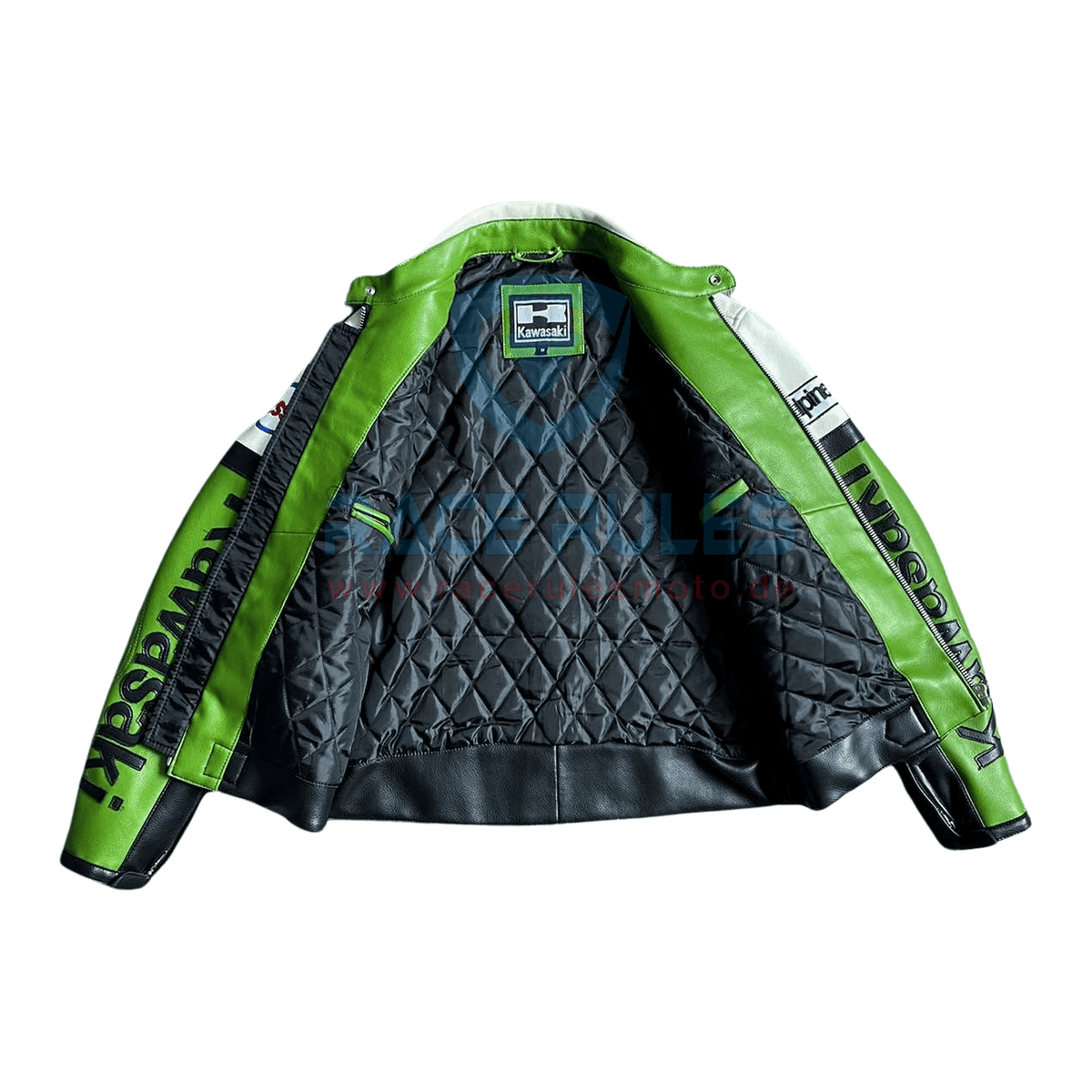 Moto Racing Jacket Vintage Kawasaki Real Leather Motorcycle Racing Jacket Unisex Biker Ja ...