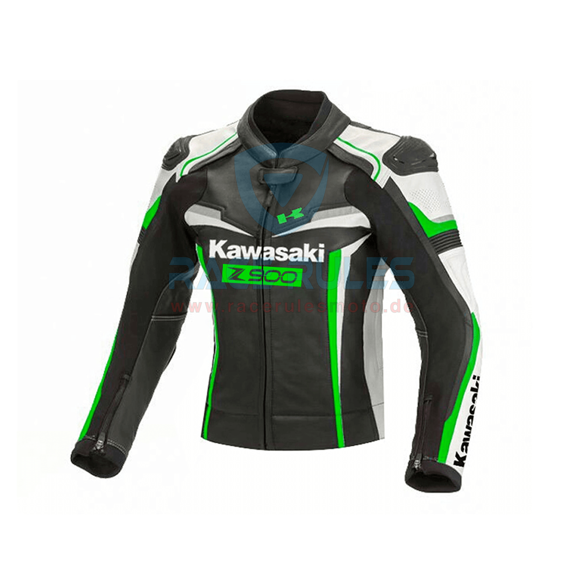 Kawasaki Ninja Motorcycle Leather Jacket With Complete Safety Protecti RACERULES MOTO