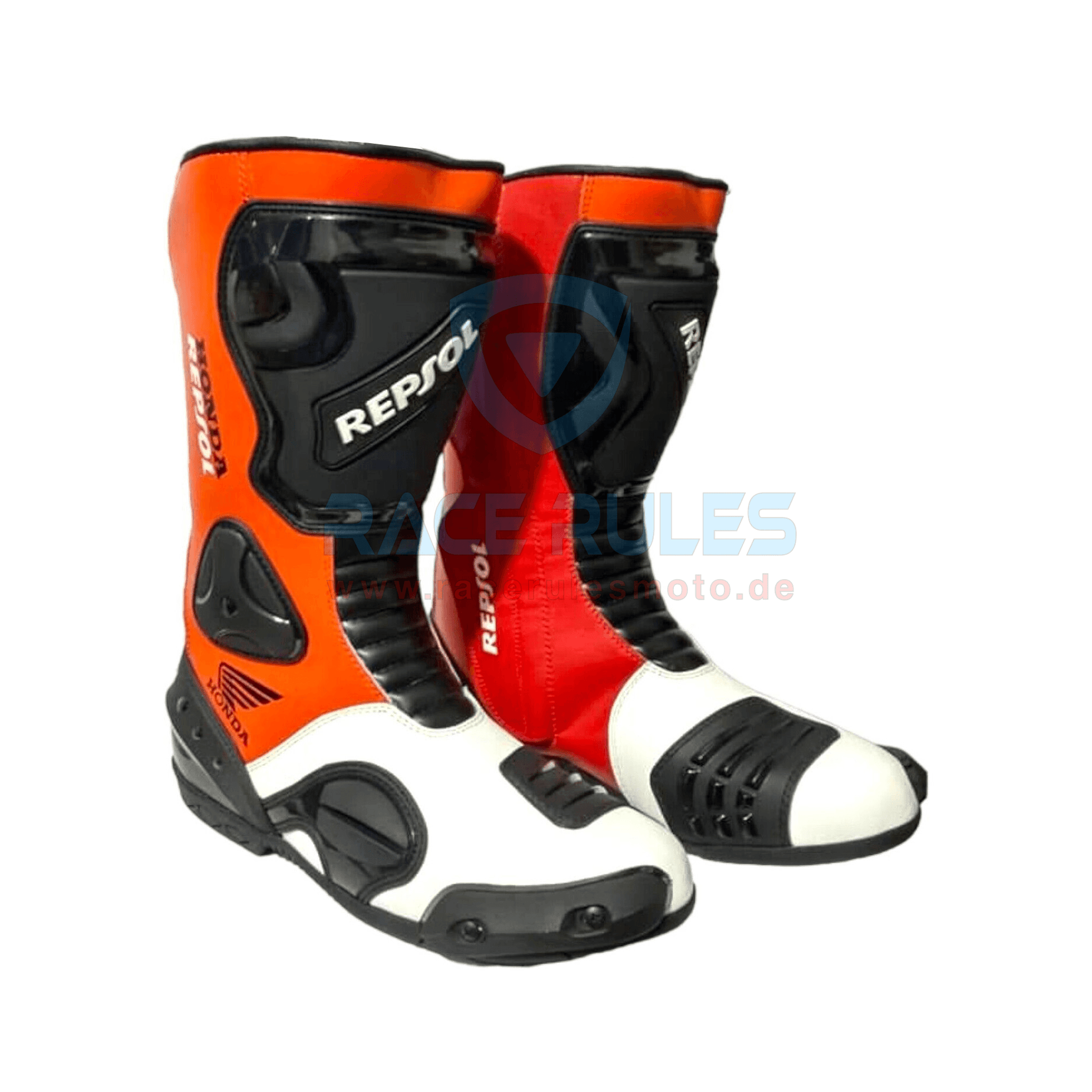 Honda Repsol Motorcycle Leather Boots CE Approved Heavy Duty Racing Boots Men Women - RACERULES MOTO