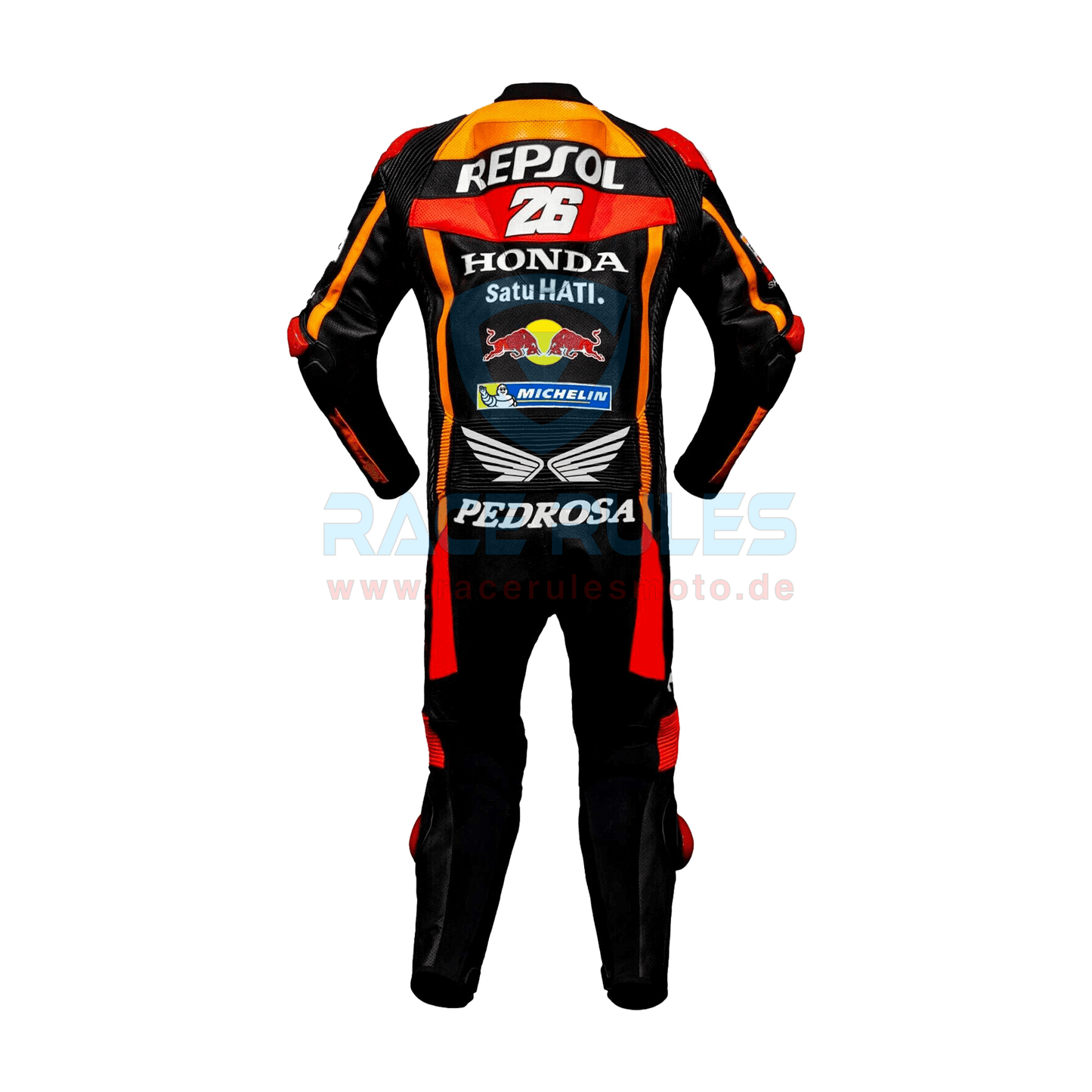 Honda Repsol Marc Marquez Black Motorcycle Leather Suit MotoGP Suit Men Women - RACERULES MOTO