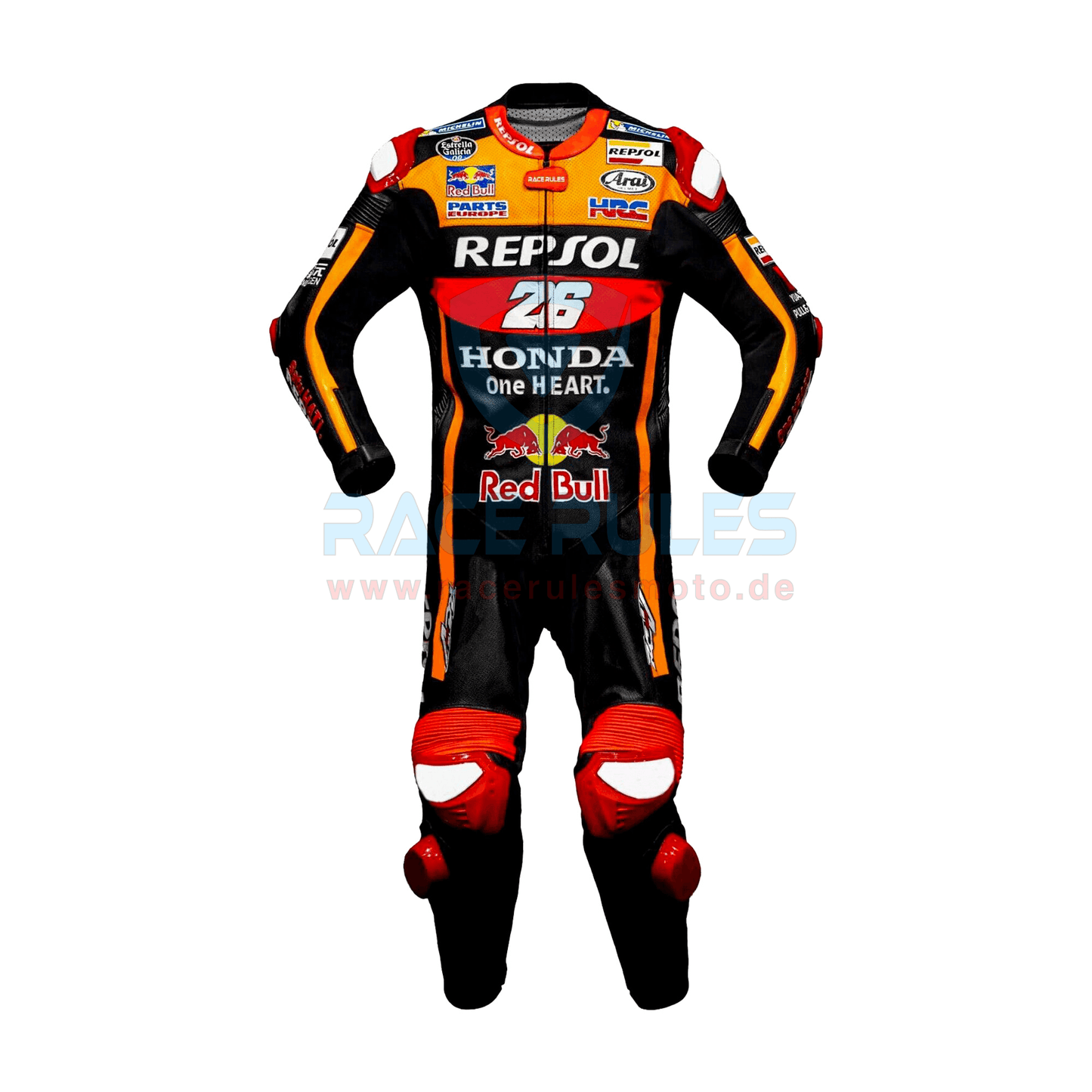 Honda Repsol Marc Marquez Black Motorcycle Leather Suit MotoGP Suit Men Women - RACERULES MOTO