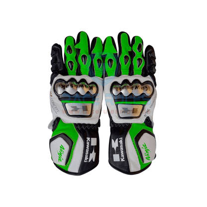 Kawasaki Ninja MotoGP Motorcycle Leather Racing Gloves Men Women - RACERULES MOTO