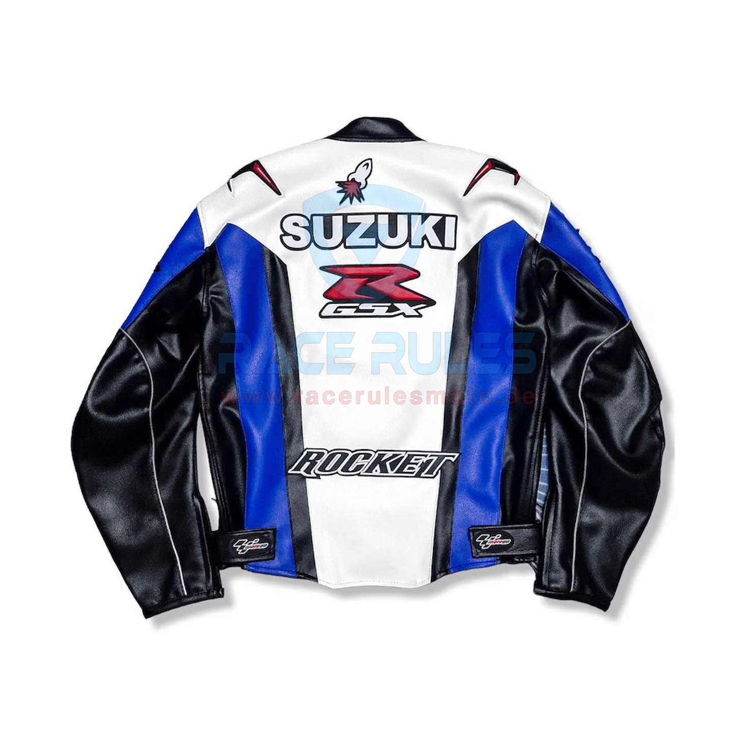 Suzuki Leather Motorcycle Jacket Off-road F1 Aesthetic Racing Jacket - RACERULES MOTO