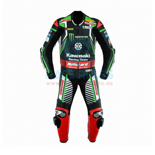 Jonathan Rea Kawasaki Race Leathers Motorcycle Leather Suit - RACERULES MOTO