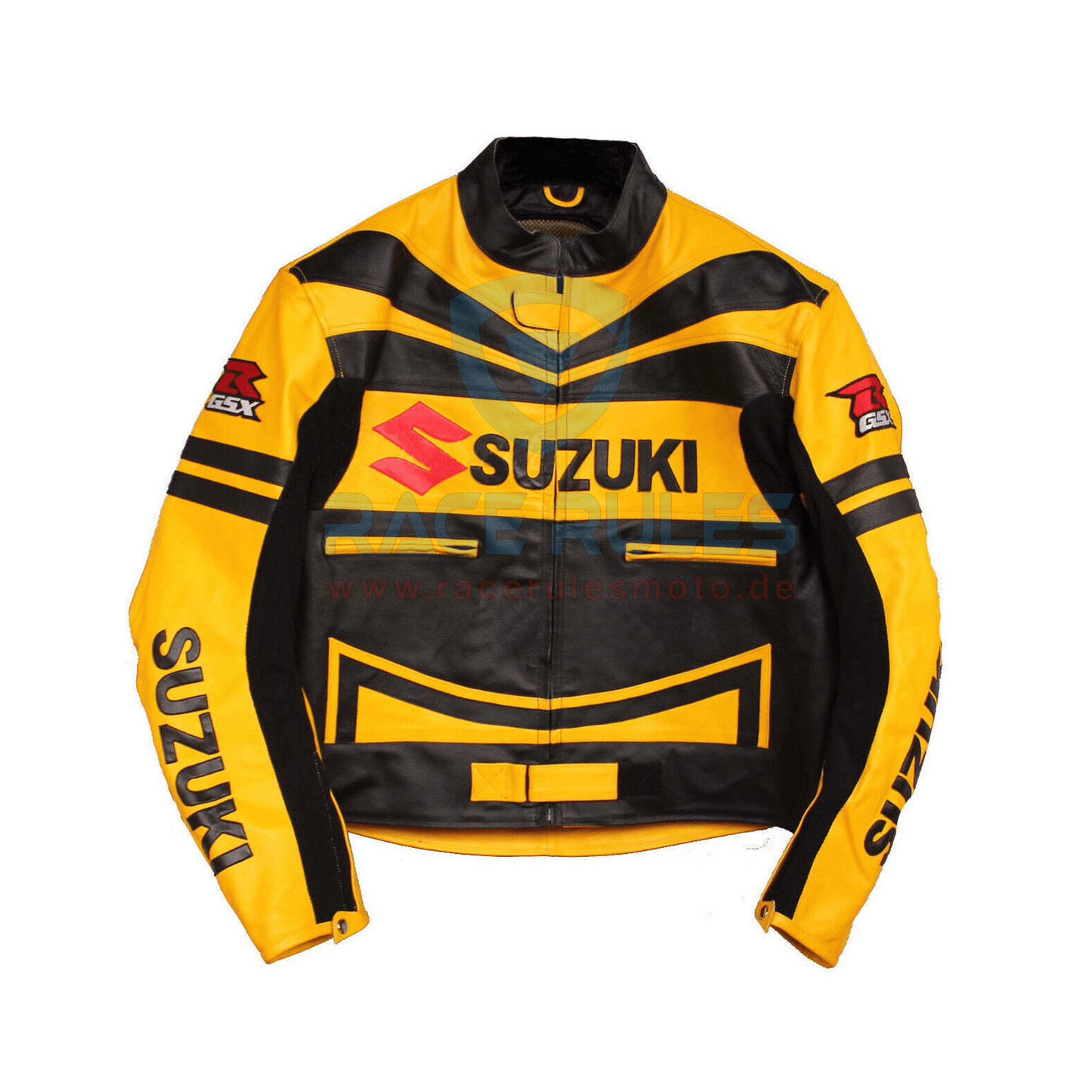 Suzuki GSXR Vintage Style Real Leather Motorcycle Racing Jacket Unisex Biker Jacket - RACERULES MOTO