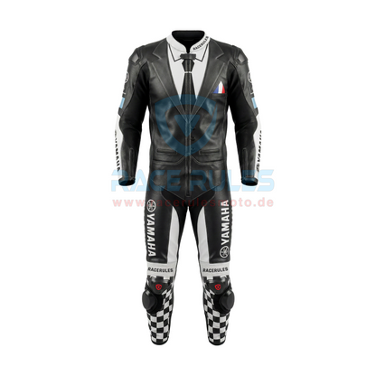 Yamaha Tuxedo Style Racing Leather Suit | Motorcycle Track Leathers | RACERULES