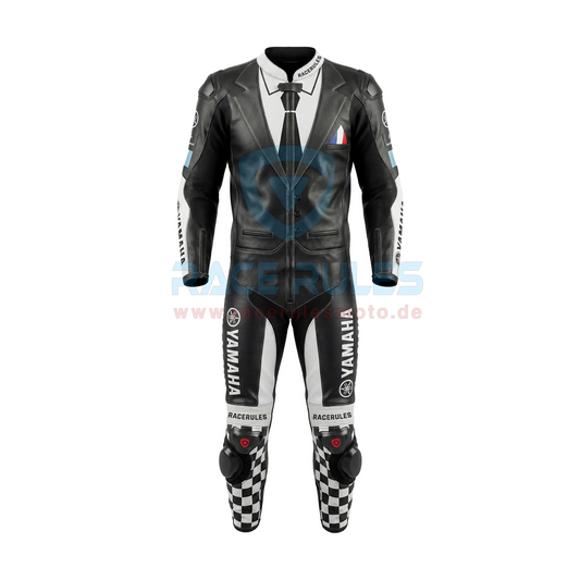 Yamaha Tuxedo Style Racing Leather Suit | Motorcycle Track Leathers | RACERULES