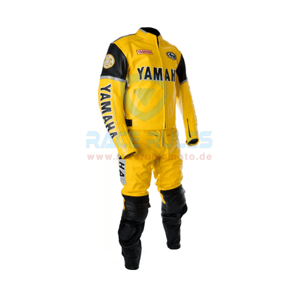 Yamaha Classic Yellow Leather Motorbike Racing Suit for Men & Women - RACERULES MOTO