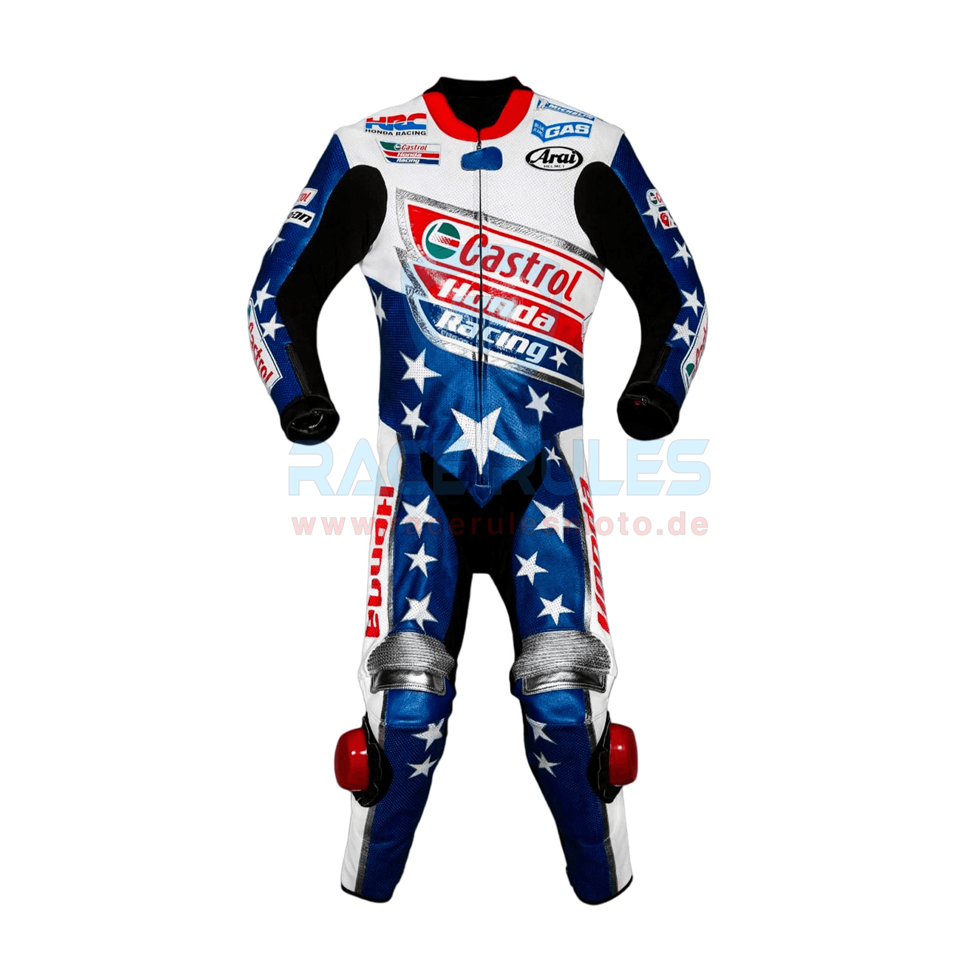 Honda Racing Castrol Leather Motorcycle Suit Racing - RACERULES MOTO