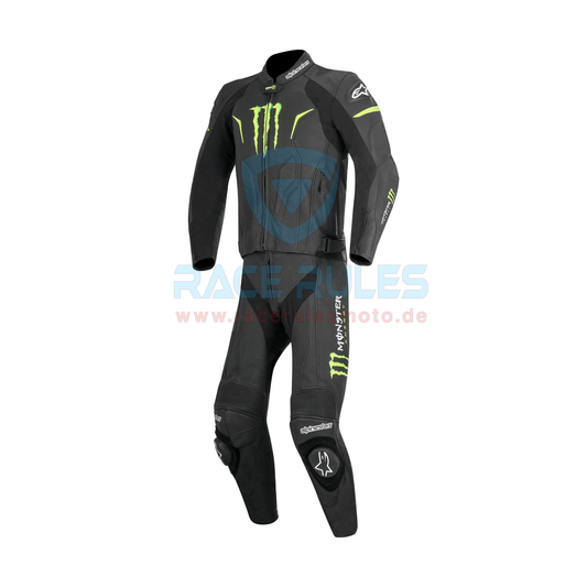 Monster Leather Motorbike Motorcycle Racing Suit Black - RACERULES MOTO