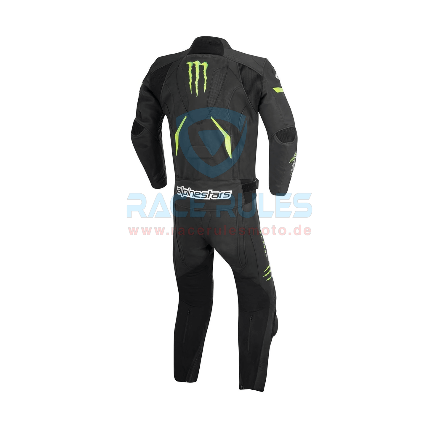 Monster Leather Motorbike Motorcycle Racing Suit Black - RACERULES MOTO