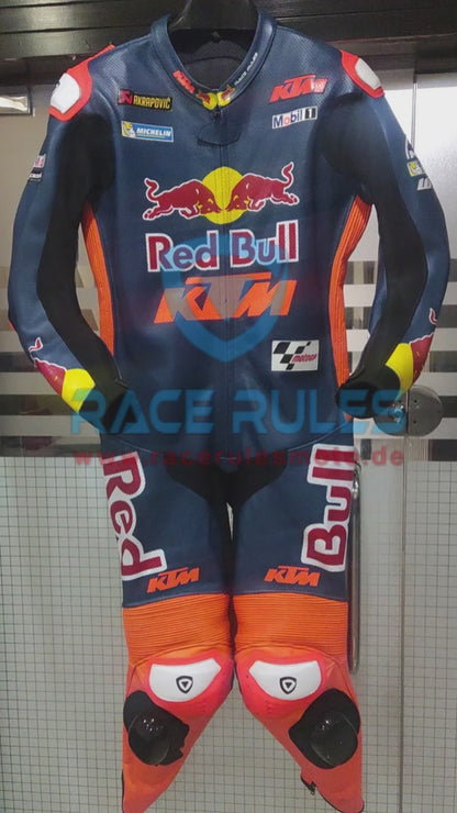 Redbull KTM Brad Binder Blue Leather Motorbike Suit MotoGP Gear for Men & Women | Ideal Gift for Bikers